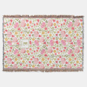 roze moderne monogramdeken met naam deken (Voorkant)