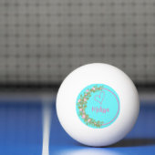 Roze moderne script meisjesnaam monogram pingpongballen (Net)