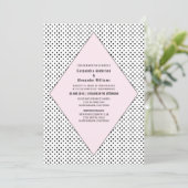 Roze Moderne Stippen Trouw Uitnodiging (Staand voorkant)