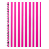 Roze moderne stripes notitieboek (Voorkant)