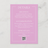 Roze Moderne Trouwdetails Informatiekaartje (Voorkant)