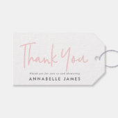 Roze moderne typografie stijlvol dank u gunst cadeaulabel (Voorkant (Horizontaal))