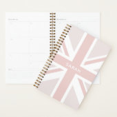 Roze Moderne Union Jack Flag Gepersonaliseerde Pla Planner (Display)