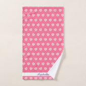 Roze moderne Valentijnsdag Collectie Bad Handdoek (Handdoek)