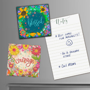  Roze Moed Floral Moderne Inspirativiteit Magneet