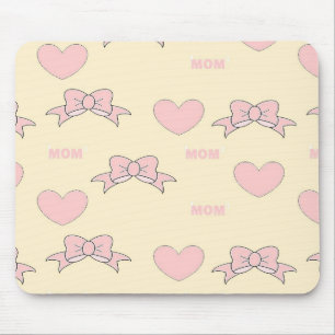 Roze moeder crème patroon muismat