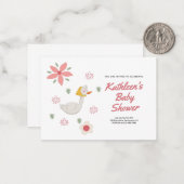 Roze Moeder Goose Baby shower Uitnodiging (Voorkant / Achterkant in situ)