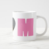 Roze Moeder Hart Foto Naam Moederdag Extra Grote Beker (Rechts)