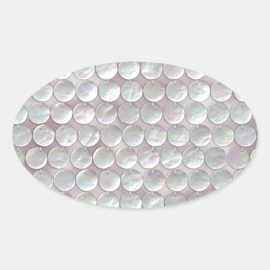 Roze moeder van Parelsequins Ovale Sticker (Voorkant)