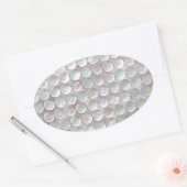 Roze moeder van Parelsequins Ovale Sticker (Envelop)