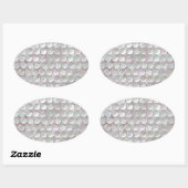 Roze moeder van Parelsequins Ovale Sticker (Vel)