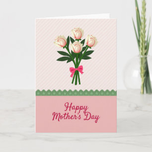 Roze Moederdag Bloemen Kaart