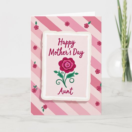Roze Moederdag Bloom Kaart (Voorkant)