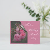 Roze Moederdag Briefkaart (Staand voorkant)
