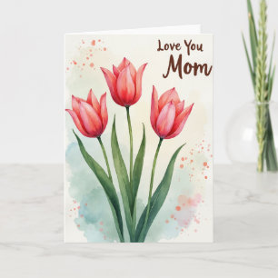Roze Moederdag geschilderde kaart