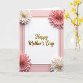 Roze Moederdag kaart (Gele Bloem)