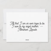 Roze Moederdag Wenskaart Feestdagenkaart (Achterkant)