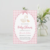 Roze moedergans en Gosling Baby shower Kaart (Staand voorkant)