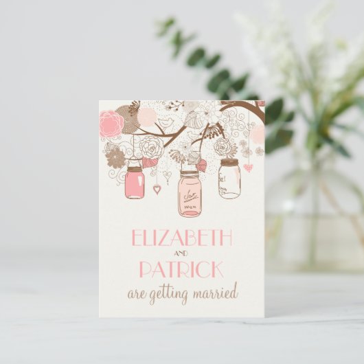 roze moeraspotten Sla het Briefkaart Datum op (Staand voorkant)