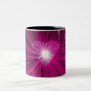 Roze mok met twee tonen hartslag