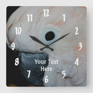 Roze Moluccan Cockatau Parrot Animal Vierkante Klok