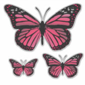 Roze monarchvlinders sticker (Voorkant)