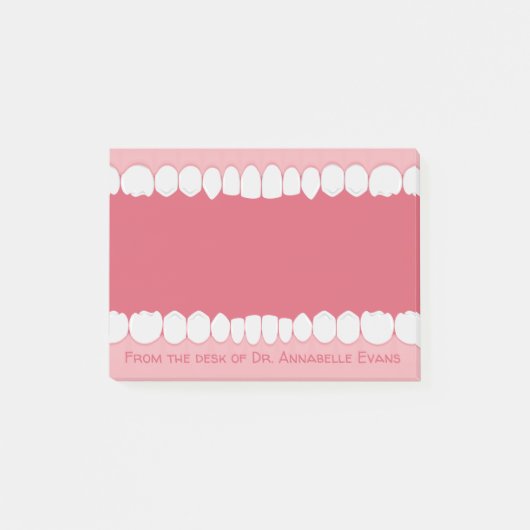 Roze mond met Teth Personalize Post-it Notes (Voorkant)