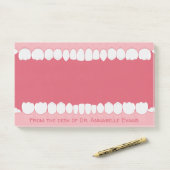 Roze mond met Teth Personalize Post-it Notes (Op bureau)
