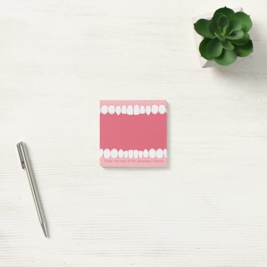 Roze mond met Teth Personalize Post-it Notes (Kantoor)