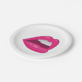 Roze mond papieren bordje (Gekanteld)