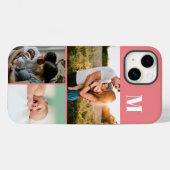 Roze Monogram 3 Fotocollage Case-Mate iPhone Case (Achterkant (horizontaal))