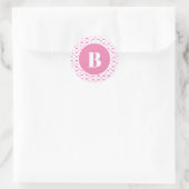 Roze monogram Baby shower Partij voor de Sticker (Tas)