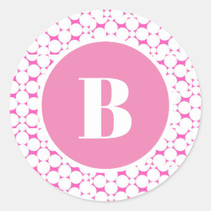 Roze monogram Baby shower Partij voor de Sticker