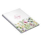 Roze Monogram Bloemen Botanisch Notitieboek (Rechterzijde)