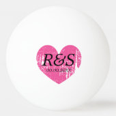  roze monogram bruiloft pingpongballen (Voorkant)