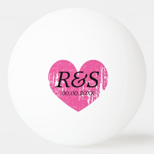  roze monogram bruiloft pingpongballen (Voorkant)