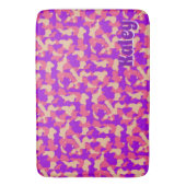 Roze monogram Camouflage Naam Badmat (Voorkant Verticaal)