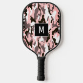 Roze monogram Camouflage Patroon Pickleball Paddle (Achterkant)