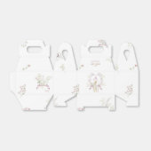 Roze Monogram Crest Peter de Konijn Baby shower Bedankdoosjes (Uitgevouwen)