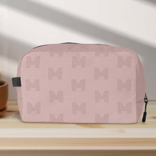 Roze monogram Eenvoudig Modern, Vrouwen Toilettasje