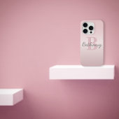  roze monogram en Jouw naam script bevestigen Case-Mate iPhone Case