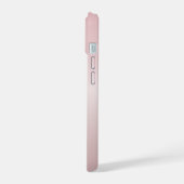  roze monogram en Jouw naam script bevestigen iPhone 15 Hoesje (Linkerkant)