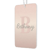  roze monogram en Jouw naam script bevestigen Luchtverfrisser (Links)