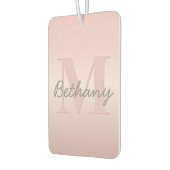 roze monogram en Jouw naam script bevestigen Luchtverfrisser (Links)