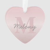 roze monogram en Jouw naam script bevestigen Ornament (achterkant)