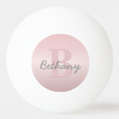 roze monogram en Jouw naam script bevestigen Pingpongballen (Voorkant)