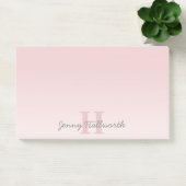  roze monogram en Jouw naam script bevestigen Post-it® Notes (Kantoor)