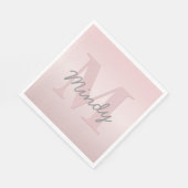 roze monogram en Jouw naam script bevestigen Servet (Hoek)