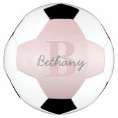  roze monogram en Jouw naam script bevestigen Voetbal (Voorkant)