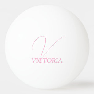 Roze Monogram en Naam Persoonlijk Pingpongballen